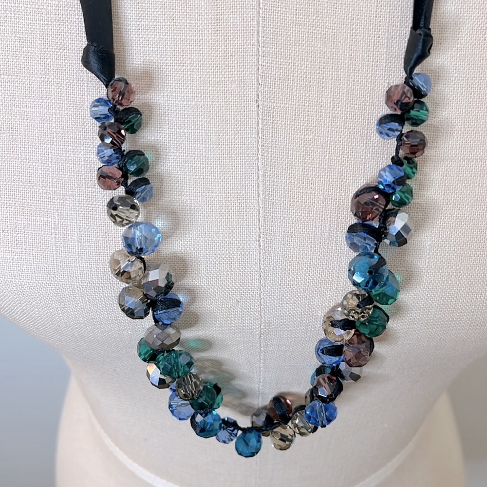 LOFT Jewel and Ribbon Necklace